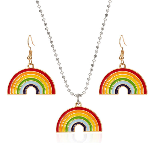 Rainbow Nebula Geometric Pride Jewelry Set