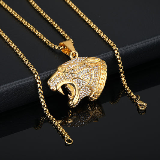 Leopard Nebula – 14K Gold Vacuum Plated Stainless Steel Pendant & Chain