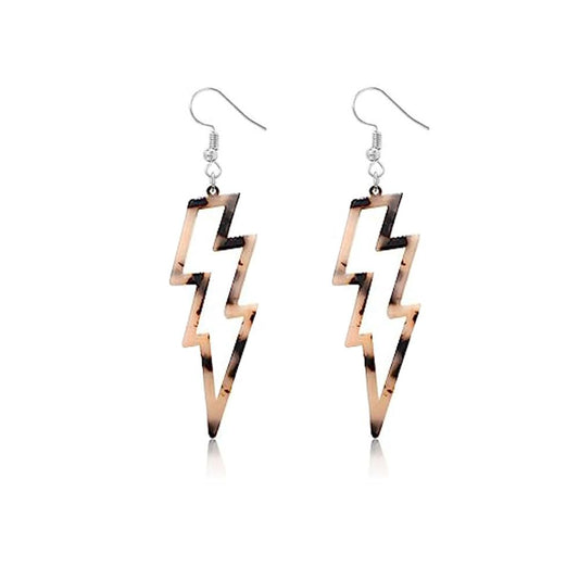 Leopard Nebula Neon Lightning Bolt Earrings
