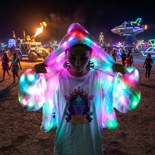 "Supernova" Glowing LED Faux Fur Jacket